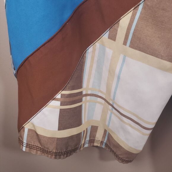 RON JON Board Shorts Mens 36 Unlined Swim Trunks Brown Blue - Picture 9 of 11